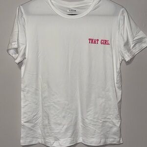 White T-Shirt with Red Print